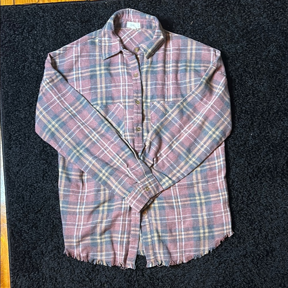 086 OTT - Plaid Button-Up Shirt women’s - size medium